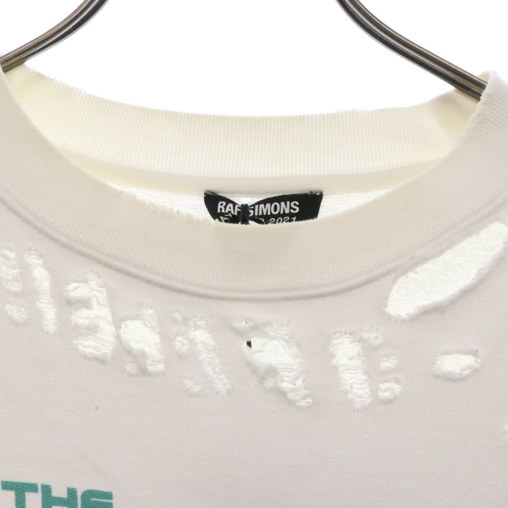 RAF SIMONS (ラフシモンズ) 20AW デストロイ加工 フロントロゴ クルー 