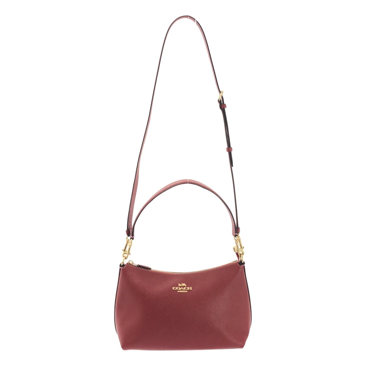 【美品】  COACH / コーチ | 2way ショルダー付き レザー ロゴ ハンドバッグ | レッド | レディース 美品】 COACH / コーチ | 2way ショルダー付き レザー ロゴ