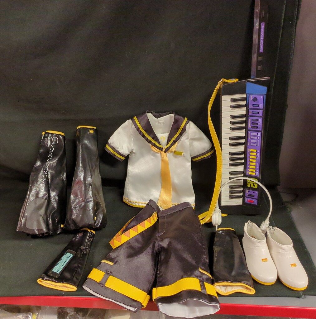 ボークス デフォルト衣装 DDS 鏡音レン ウィッグ 衣装 靴 ヘッドセット-キーボード