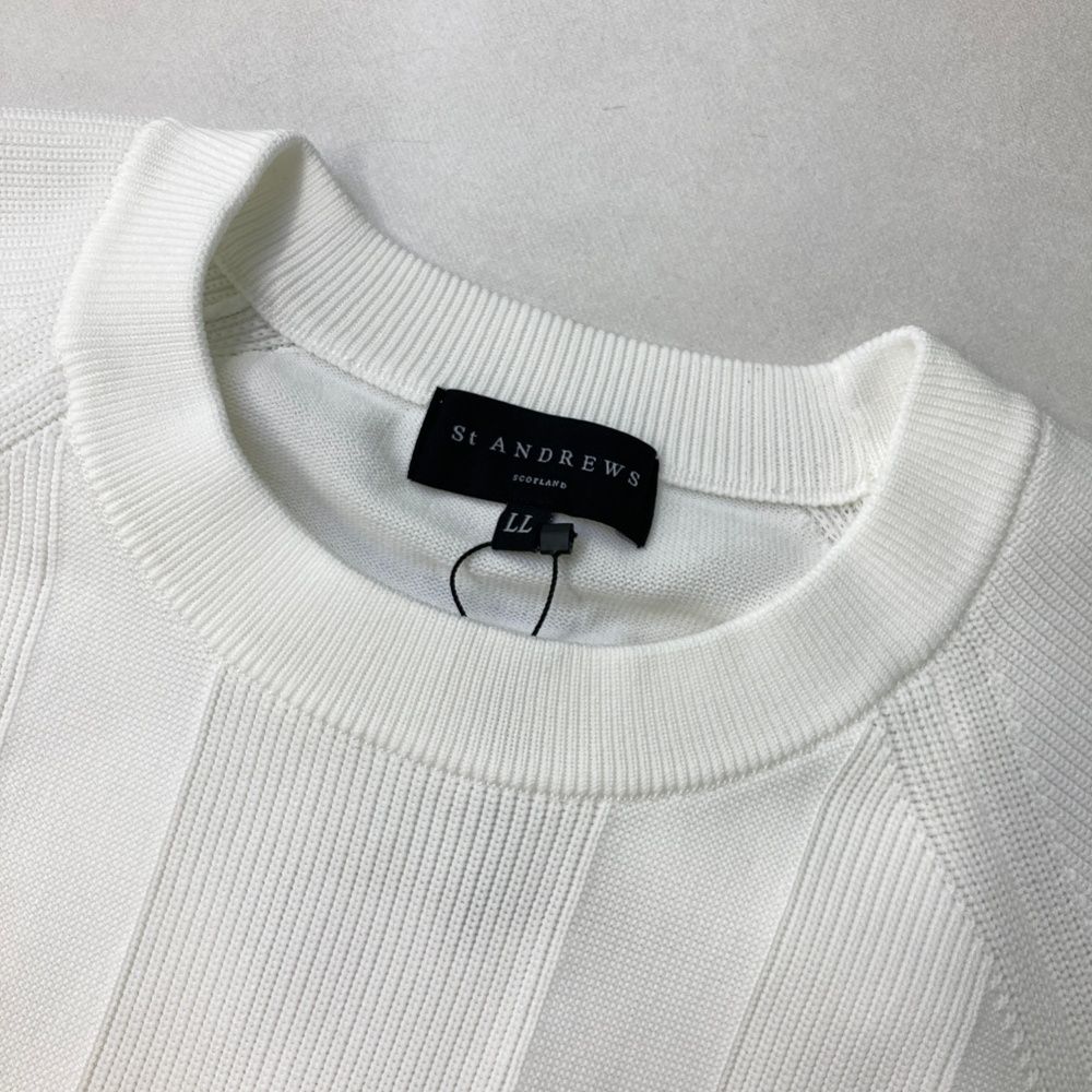 サイズ：LL ST ANDREWS セントアンドリュース 042-2270951 ニット セーター  ホワイト系 [240101484211] ゴルフウェア メンズ ストスト サイズ：LL ST ANDREWS セントアンドリュース 042-2270951