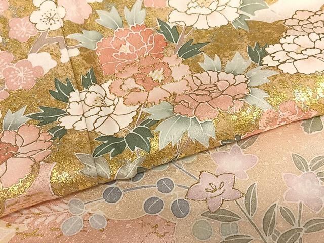 平和屋着物○訪問着 刺繍 色紙重ね文 鶴 金彩 正絹 逸品 AABD4358ck 平和