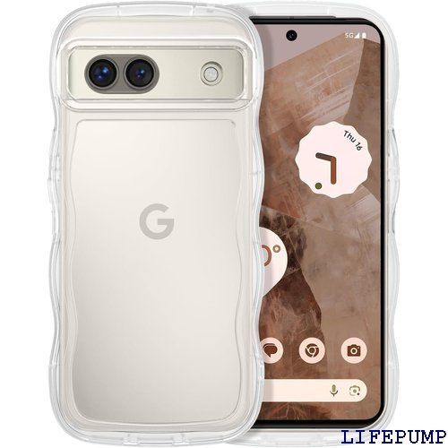 GUAGUA Google Pixel 8A ケース クリア ウェーブ ピクセル 8a ソフト TPU うねうね 純透明 ケース マツと感 人気 韓国 耐衝撃 超軽量 薄型 おしゃれ 黄ばみなし アクスタが入る スマホケース pixel8 ア 純透明 2262