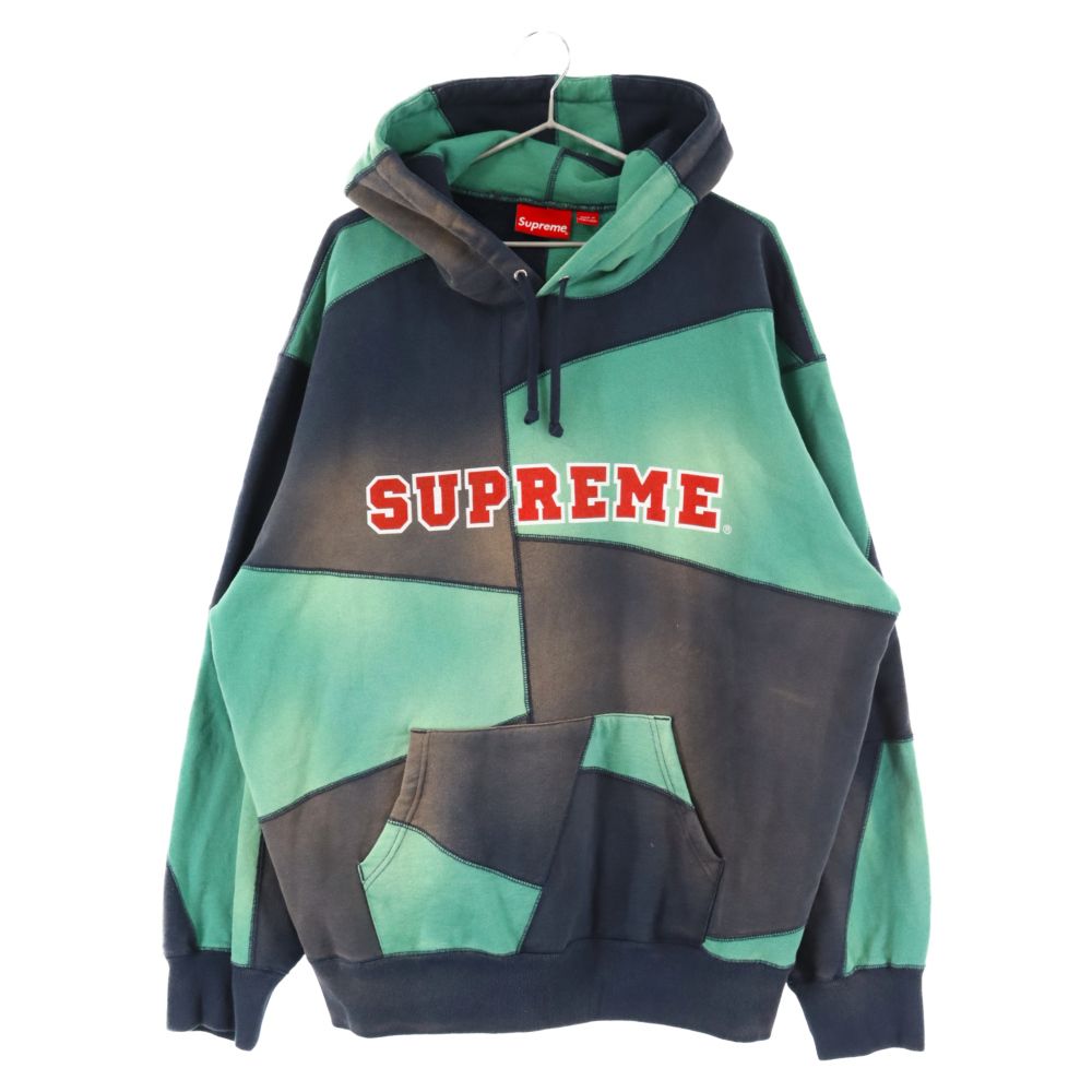 SUPREME シュプリーム 20AW Patchwork Hooded Sweatshirt パッチワーク プルオーバーパーカー グリーン