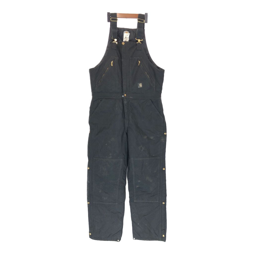 Carhartt ダブルニー　ブラック　オーバーオール carharttカーハート ダック地 ダブルニー オーバーオール ペンキ飛び