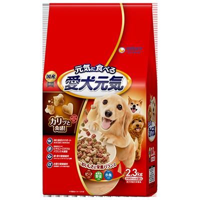 【同梱】【4個セット】ユニチャーム 愛犬元気 ビーフ･緑黄色野菜･小魚入り 2.3kg