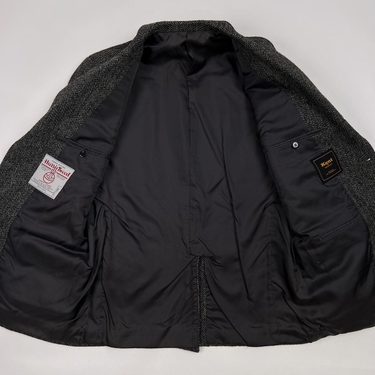 ハリスツイード ジャケット A5 メンズ M ケント & カーウェン 86 美品 Kent ケント × Harris Tweed ハリスツイード ヘリンボーン 段返
