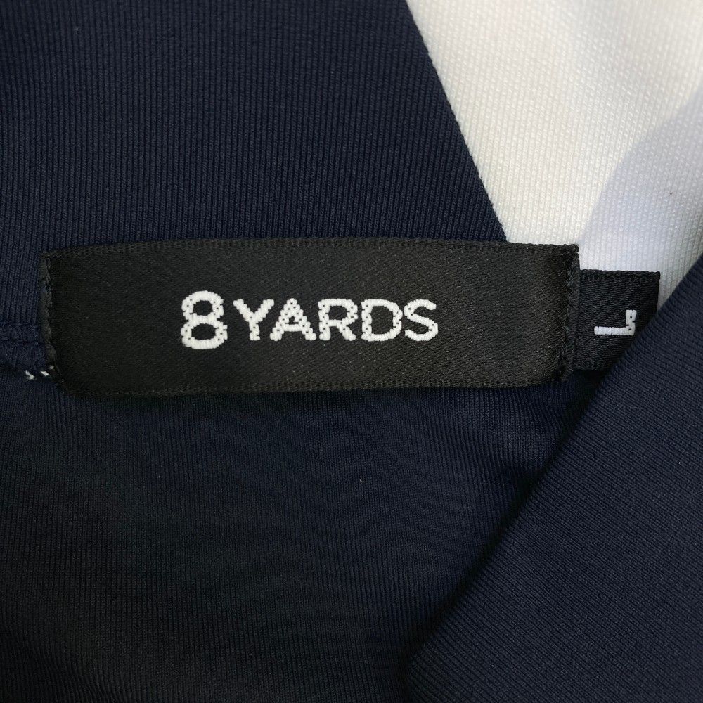 サイズ：L 8YARDS ハチヤーズ ハイネック 半袖Tシャツ ネイビー系
