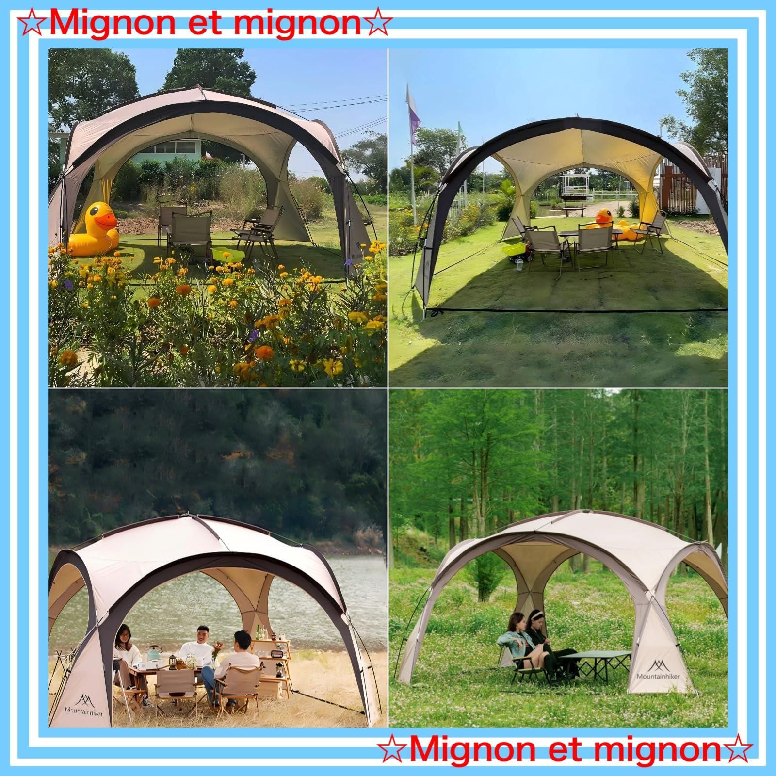 即日発送 シェードテント 150Dオックスフォードポリエステル耐久性のあるシェードテントアウターテント 防風性と防水性のターポリン 複数人に適しています 4mx4mの広いスペース ビーチシェード 組み立てが簡単 夏の屋外キャンプに最適 Mountainhik HRDEVELOPMENT_JP