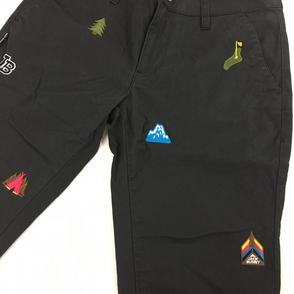 ☆値下げ☆ジャックバニー パンツ 黒×マルチ 総柄刺しゅう レディース