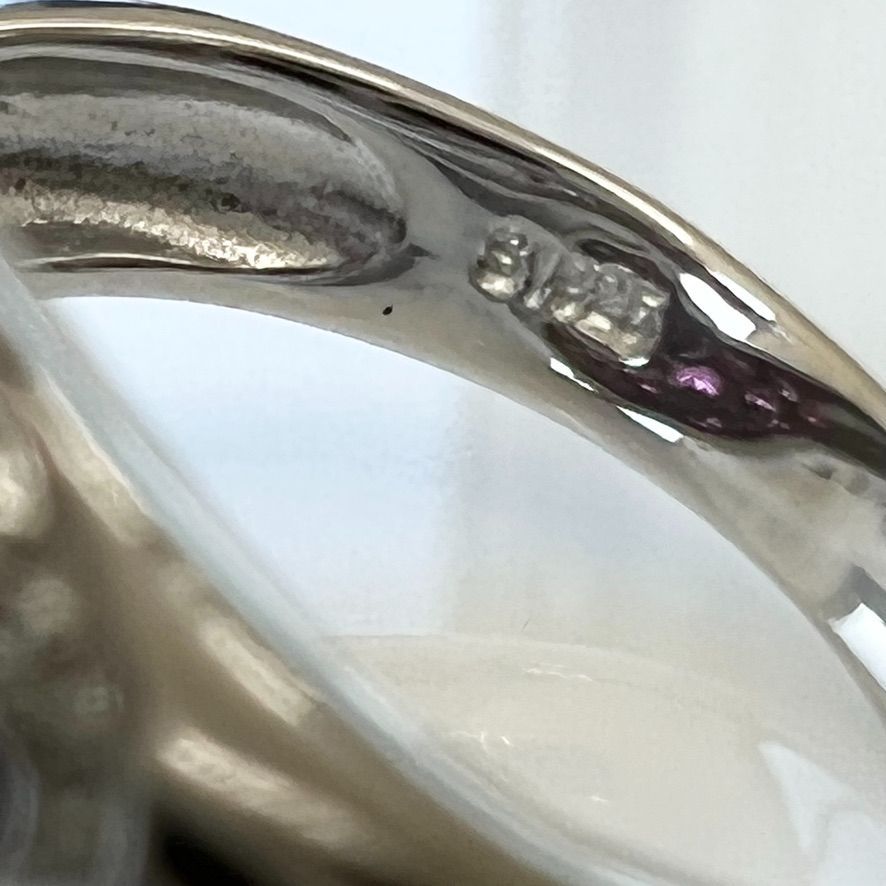 本真珠南洋白蝶真珠グリーン(希少)10.15㍉「銀河」s925リングY881 本真珠