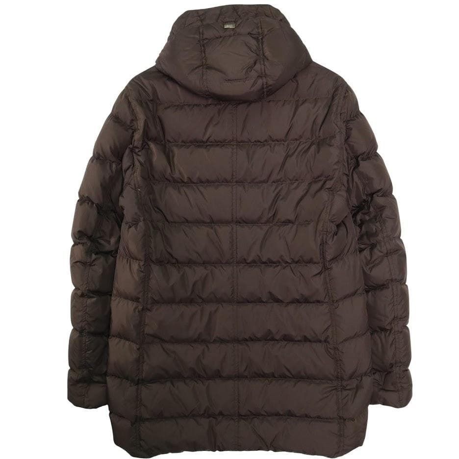 HERNO ヘルノ ポーラテックフーデッドダウンコート 茶　50　メンズ　ロゴ HERNO ヘルノ ポーラテック フーデッドダウンコート 茶 ブラウン 50