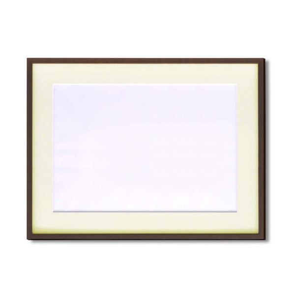 水彩額縁|フレーム F8号|ブラウン 壁掛けひも|アクリル|マット付き 化粧箱入り 5767