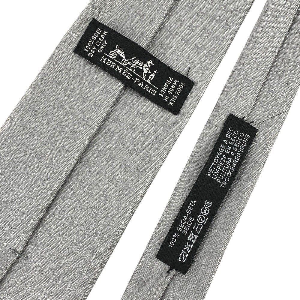 HERMES グレー ネクタイ　ファソネ　H柄 楽天市場】【新品】 エルメス HERMES ネクタイ H織りタイ 《ファソネ H
