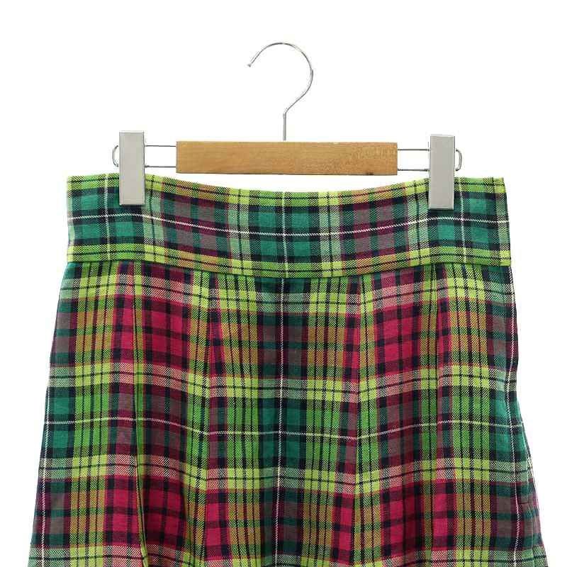 サイ SCYE ドゥロワー取扱 Checked Linen Maxi Length Skirt リネン チェックスカート ロング マキシ丈 フレア  38 マルチカラー /MI ■OS