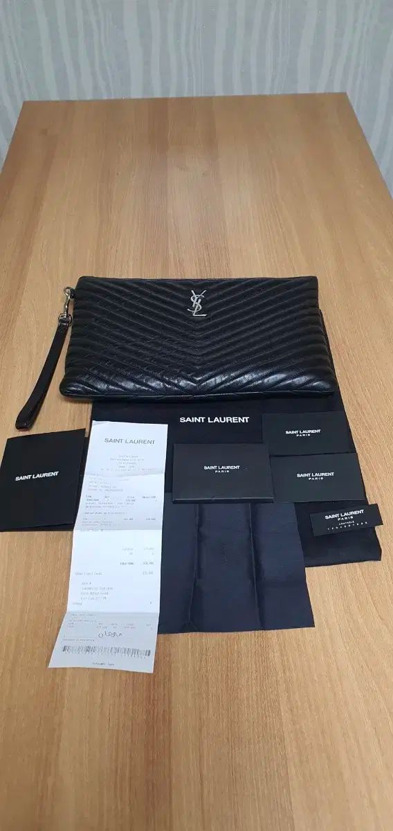 YVES SAINT LAURENT イヴ サンローラン クラッチ|クラッチバッグ New Medium シルバー金具 S レベル レシート O