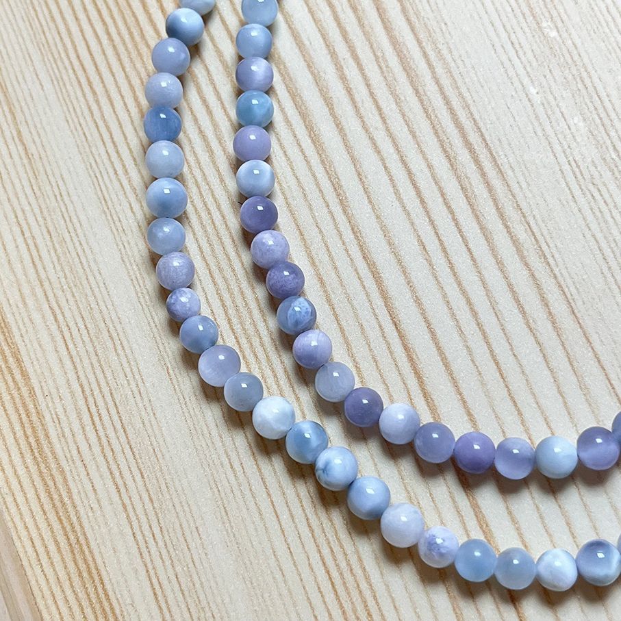 【高品質・現品】パープルラリマー ブレスレット 10mm ペクトライト ドミニカ 幻の石 ペクトライト 曹灰針石 ソーダ珪灰石 夕暮れの海 神秘的