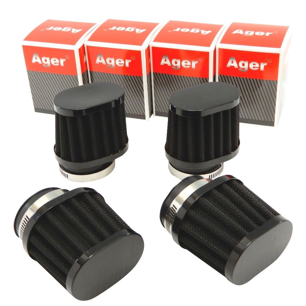パワーフィルター 50mm オーバル 4個 黒x黒 ヤマハ XJR400D，XJR400E，XJR400F，XJR400R，XJR400S