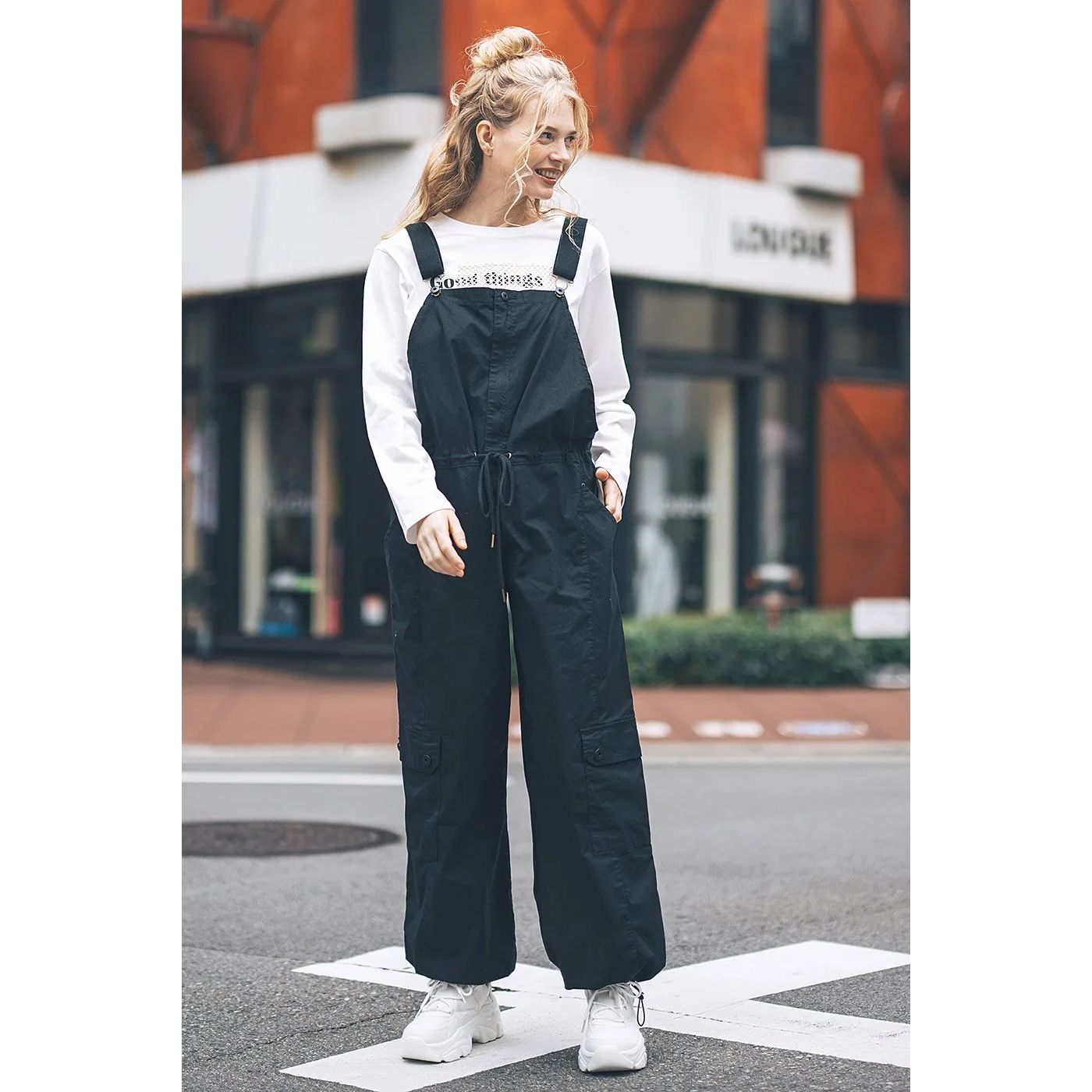 INDIMARK デニム レディース おしゃれ ブランド かわいい サロペット ブラック WJ158【お取り寄せ】 INDIMARK デニム レディース おしゃれ ブランド かわいい サロペット