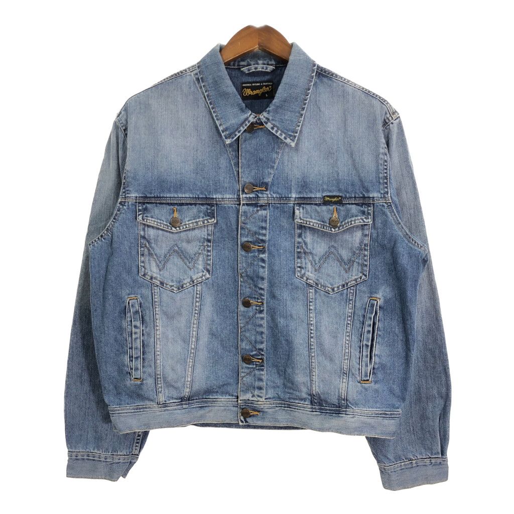 Wrangler ラングラー デニムトラッカージャケット ブルー (メンズ L) 中古 古着 S2176