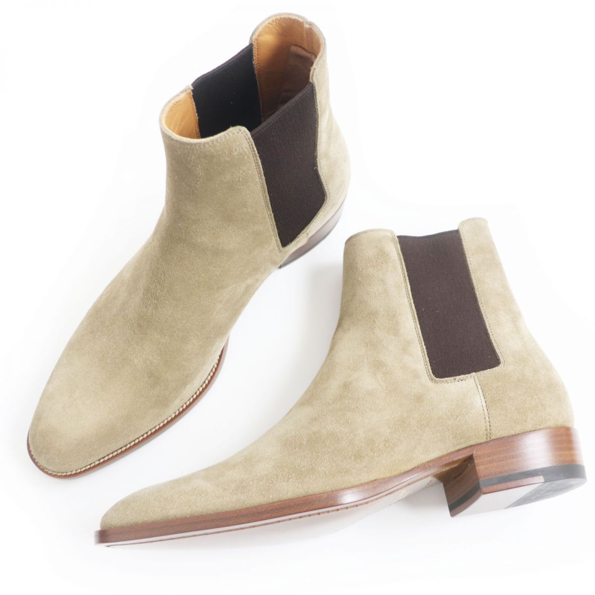 サンローランパリ　サイドゴアブーツ　40 443208 ベージュ　エディ期 未使用品□SAINT LAURENT PARIS/サンローランパリ 443208 ワイアット
