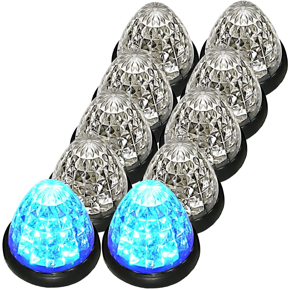マーカーランプ LED サイド マーカー LED 24V 用 トラック用 汎用 10個 セット クリアレンズ ブルー