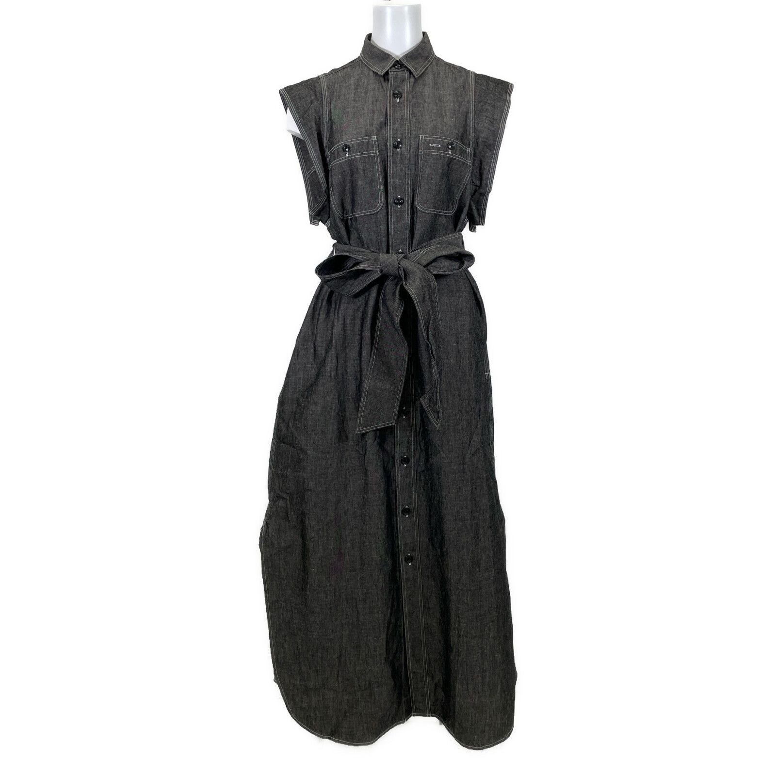 HYKE ハイク 【美品/24SS】16206 CHAMBRAY DRESS リネンxコットン シャンブレードレス/ S