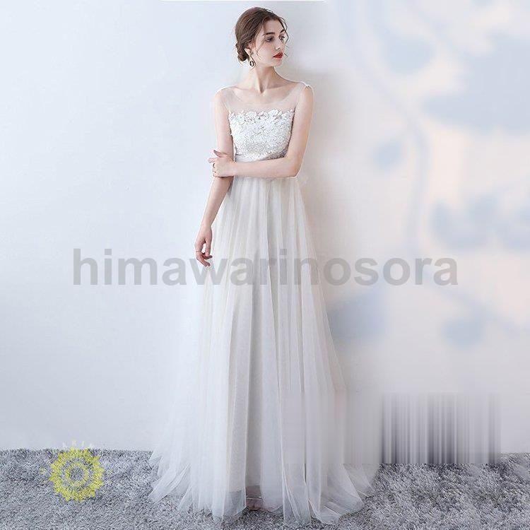 ウエディングドレス 大きいサイズ 結婚式/二次会海外挙式 ライトドレス ファスナー ロングドレス 後撮り 結婚式 スレンダードレス ノースリーブ