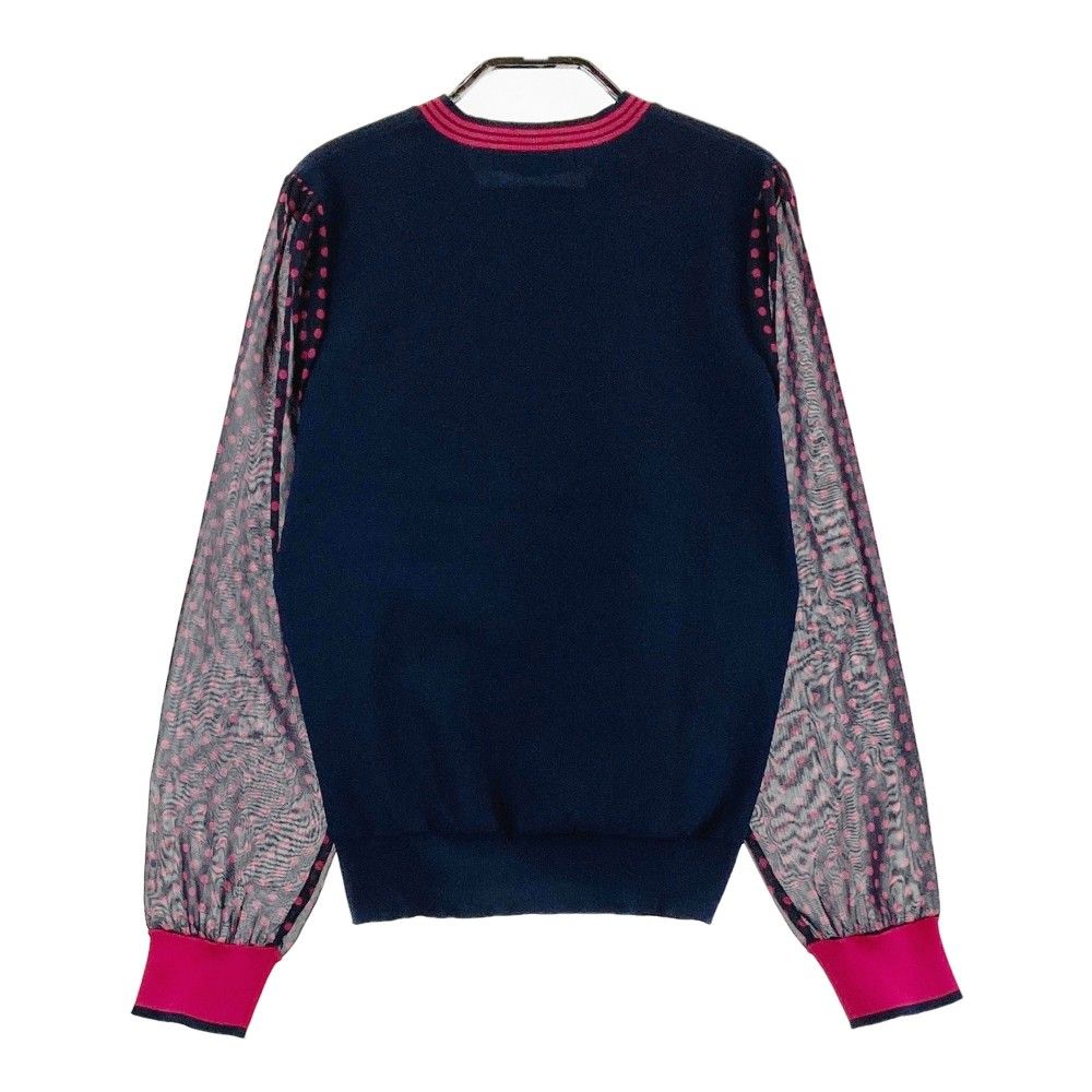 MARK&LONA マークアンドロナ 切替ニットセーター シースルー ドット柄