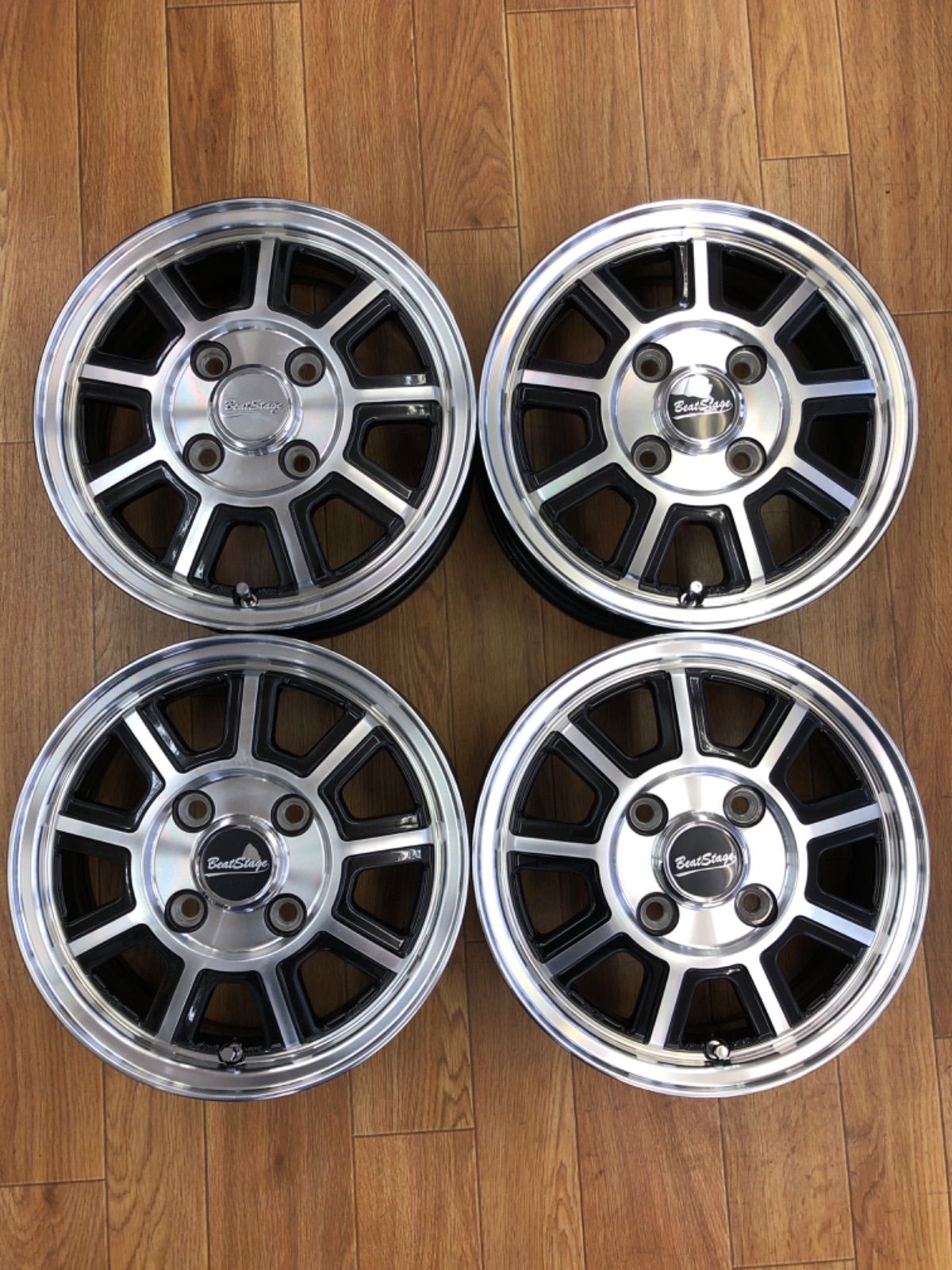 軽トラ 軽バン ハヤシレーシング風 12インチ 4.00B 4J 4H 100 +43 Beat Stage