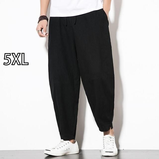 [5XL]メンズ ファッション 服 男性用 オシャレ シンプル 大人 かっこいい 大きいサイズ ストリート 紳士服 キャロット パンツ ゆったり 夏 薄手 九分丈 快適 カジュアル