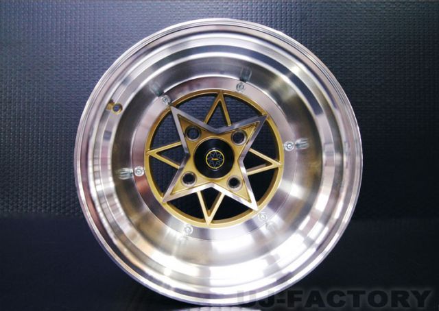 【数量限定！/送料無料】スターシャーク 限定復刻版 ゴールド/14inch×12.0J（14インチ×12J）-61 114.3-4H ×2本迫力のディープスタイル 【代引不可】