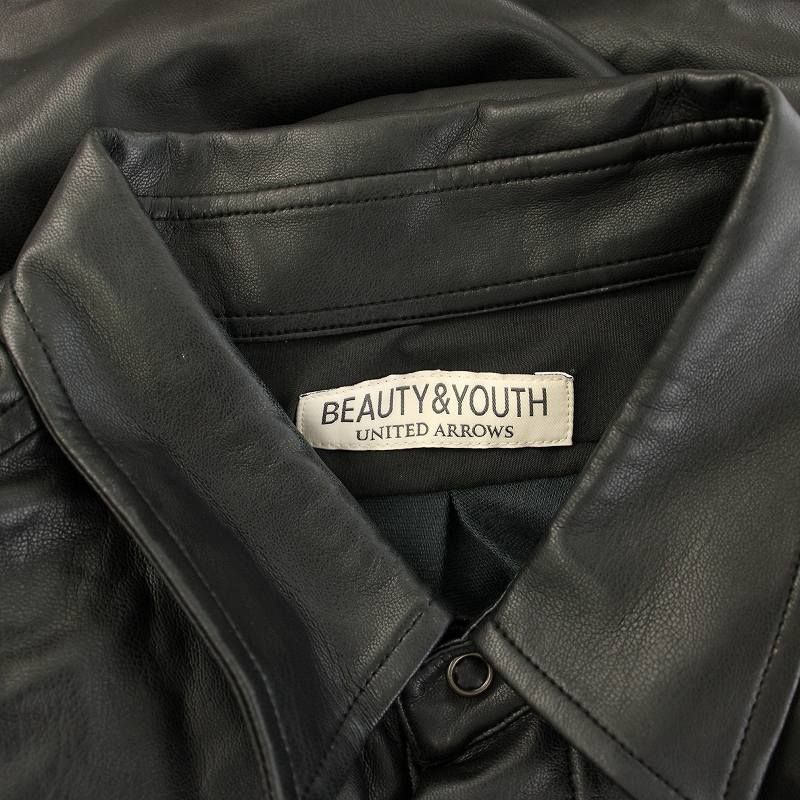 H Beauty&Youth フェイクレザーシャツ B&Y ユナイテッドアローズ BEAUTY&YOUTH ビューティー&ユース BY