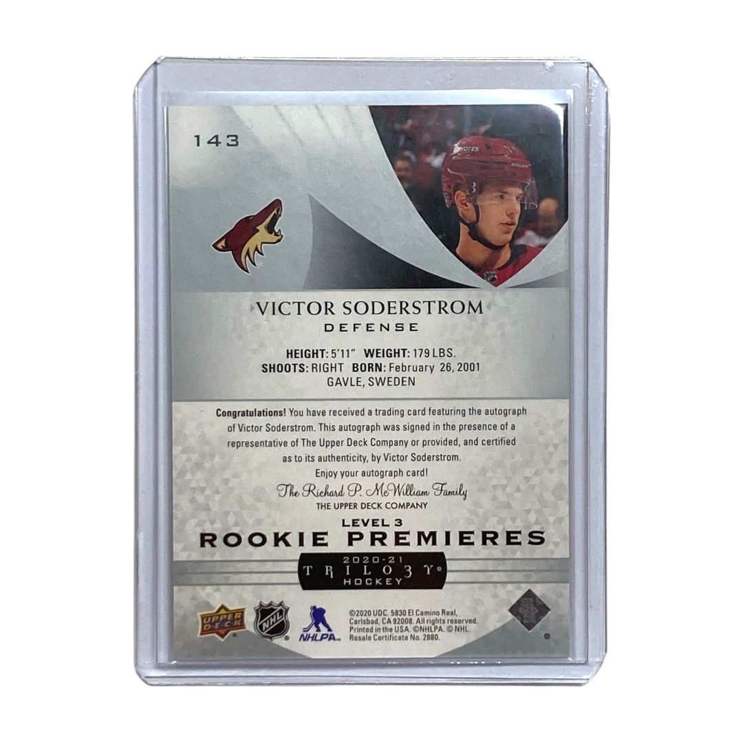 ネットオフ 送料得店  UPPER DECK NHLカード TRILOGY VICTOR SODERSTROM COYOTES 09/25 シングルカード