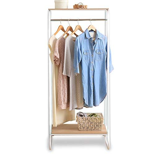 アイリスオーヤマ ハンガーラック ラック付き ボード2枚 ホワイト