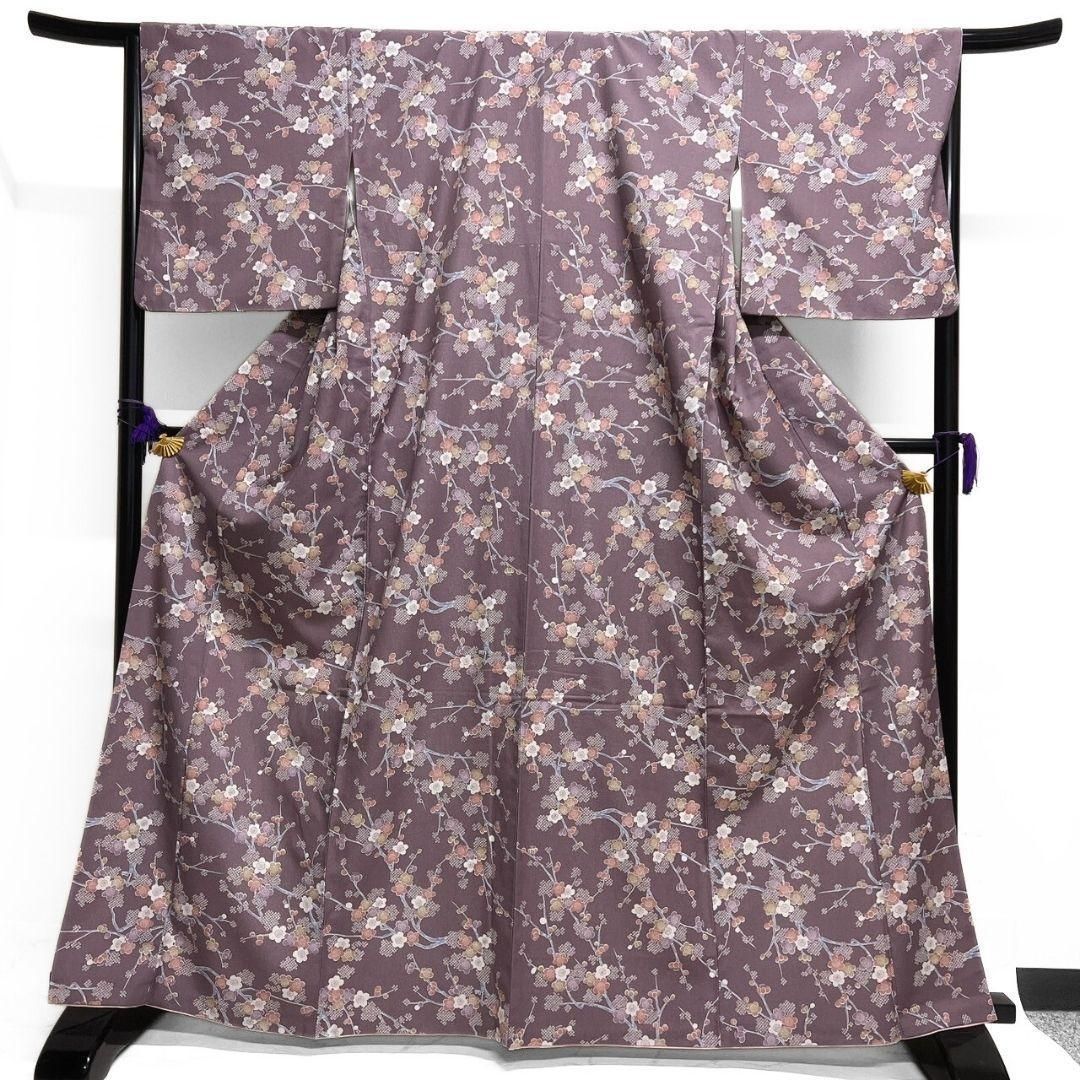 美品 小紋 総鹿の子文様 洗える着物 化繊 y253 2102-450c.jpg