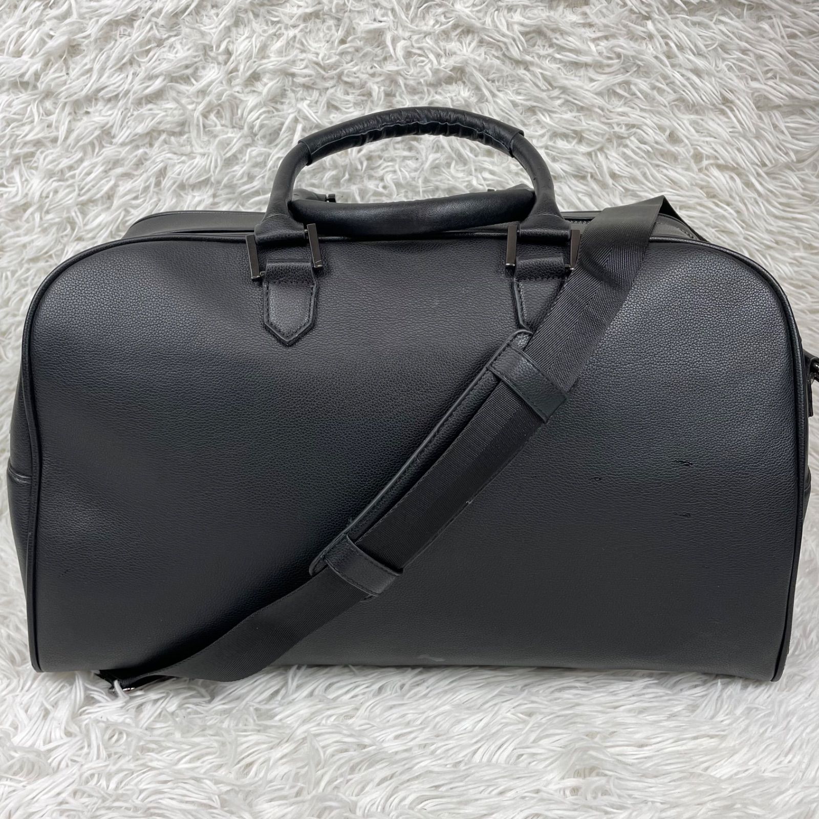 ZARA ザラ ボストンバッグ ブラック 2way ハンドバッグ 大容量 旅行 フェイクレザー