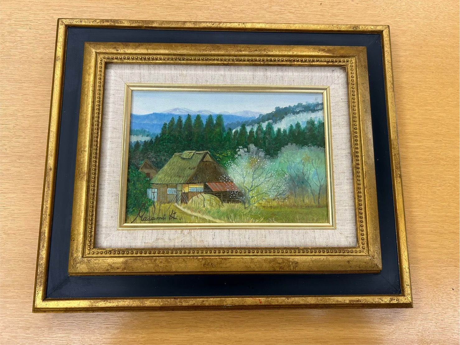 油絵 絵画 春日 美術品