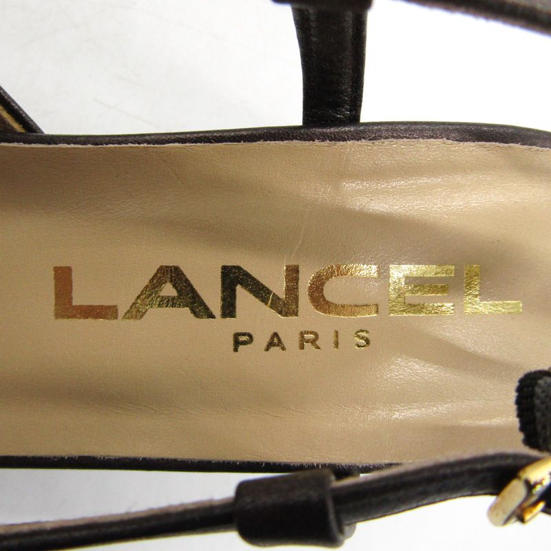 ランセル パンプス バックストラップ ブランド 靴 シューズ 日本製 レディース 24.5サイズ ブラウン LANCEL 【中古】