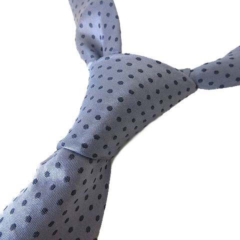 エルメス ネクタイ 青 紺色 ドット柄 エルメス水玉柄 ドット柄 ネイビー/ブルー メンズ ネクタイ