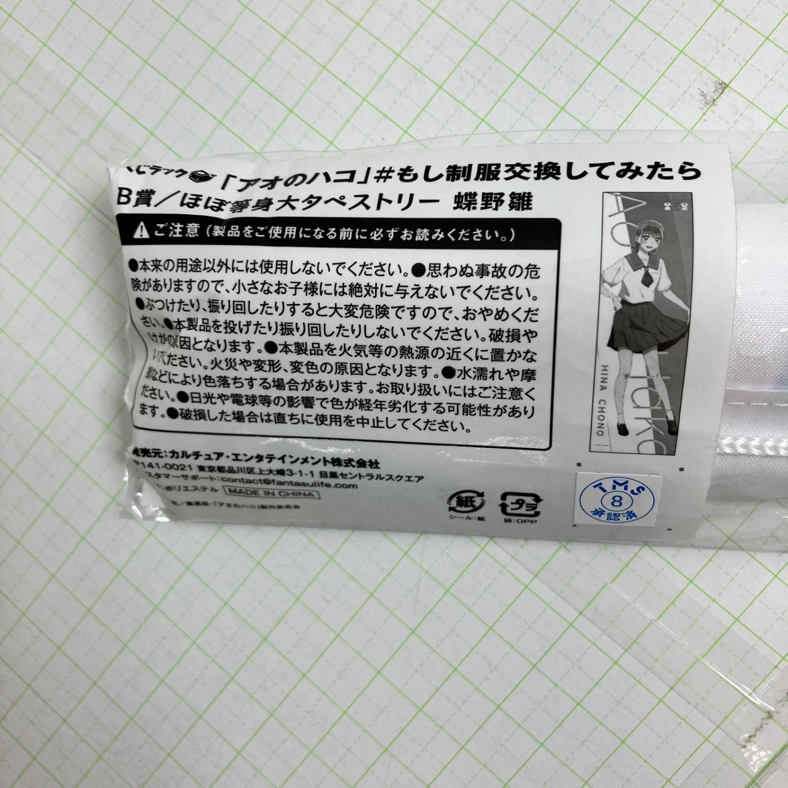 瀬戸店】未開封 B賞／ほぼ等身大タペストリー 蝶野雛 アオのハコ 