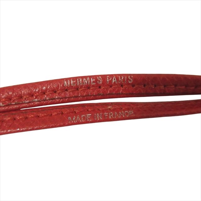 HERMES エルメスシフレホイッスル犬笛赤レザー ネックレス