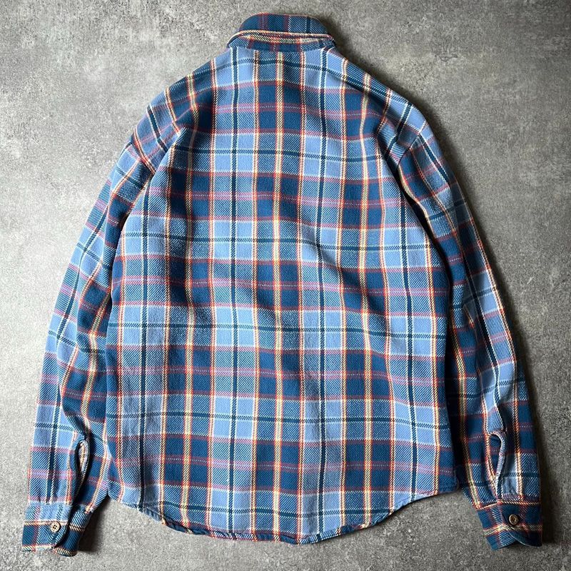 美品 70s BIG MAC ビンテージ ヘビーネルシャツ S サイズ オンブレ 古着 70s BIG MAC レッド チェック ヘビー フランネル シャツ