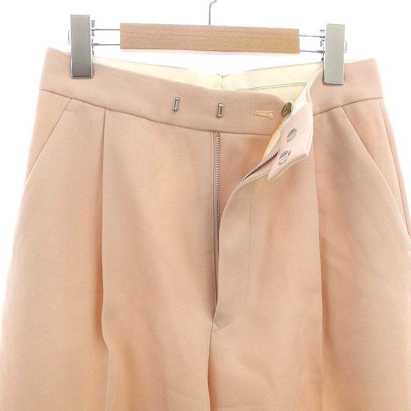 ドゥロワー Drawer ウールタックパンツ テーパード タック 36 サーモン