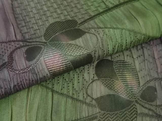 平和屋本店□極上 道中着 ロング丈 ふくれ織 クローバー 暈し染め 逸品