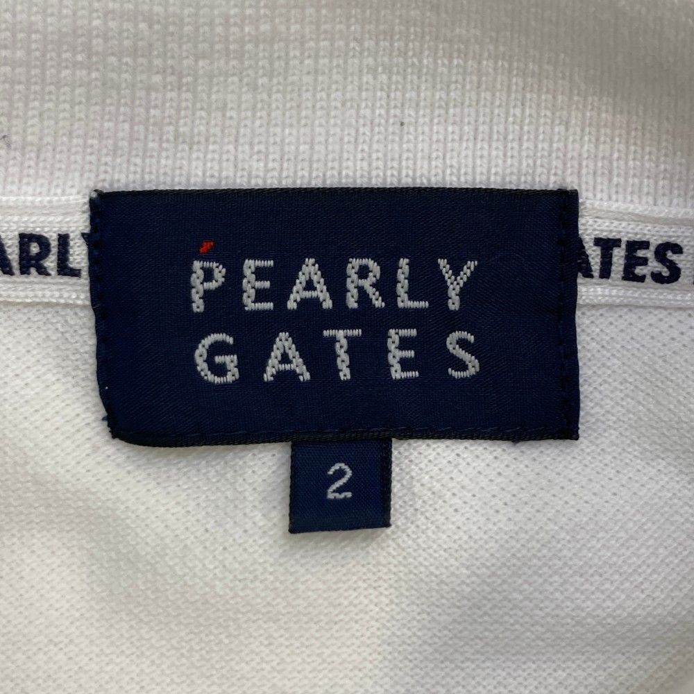 サイズ：2 PEARLY GATES パーリーゲイツ  半袖ポロシャツ ニコちゃん  ホワイト系 [240101449457] ゴルフウェア レディース ストスト サイズ：2 PEARLY GATES パーリーゲイツ 半袖ポロシャツ ニコ