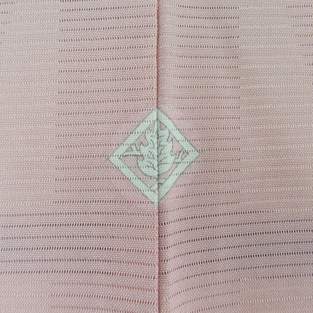 夏着物 単衣 絽 バチ衿 正絹 色無地 ピンク色 一つ紋入り 夏用 仕立て上がり 身丈152cm 美品