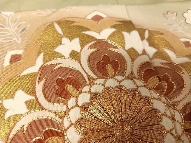 平和屋着物●染の聚楽　高橋泰三　色留袖　駒刺繍　正倉院花文　上代63万　金糸　金彩　仮絵羽　正絹　逸品　未使用　AABA4493np 平和屋着物○染の聚楽 高橋泰三 色留袖 駒刺繍 正倉院花文 上代63万