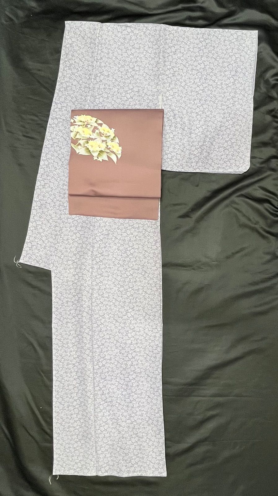豪華絢爛綺麗華麗逸品身丈157cm裄丈65cm薄紫江戸小紋正絹袷広襟(未使用 