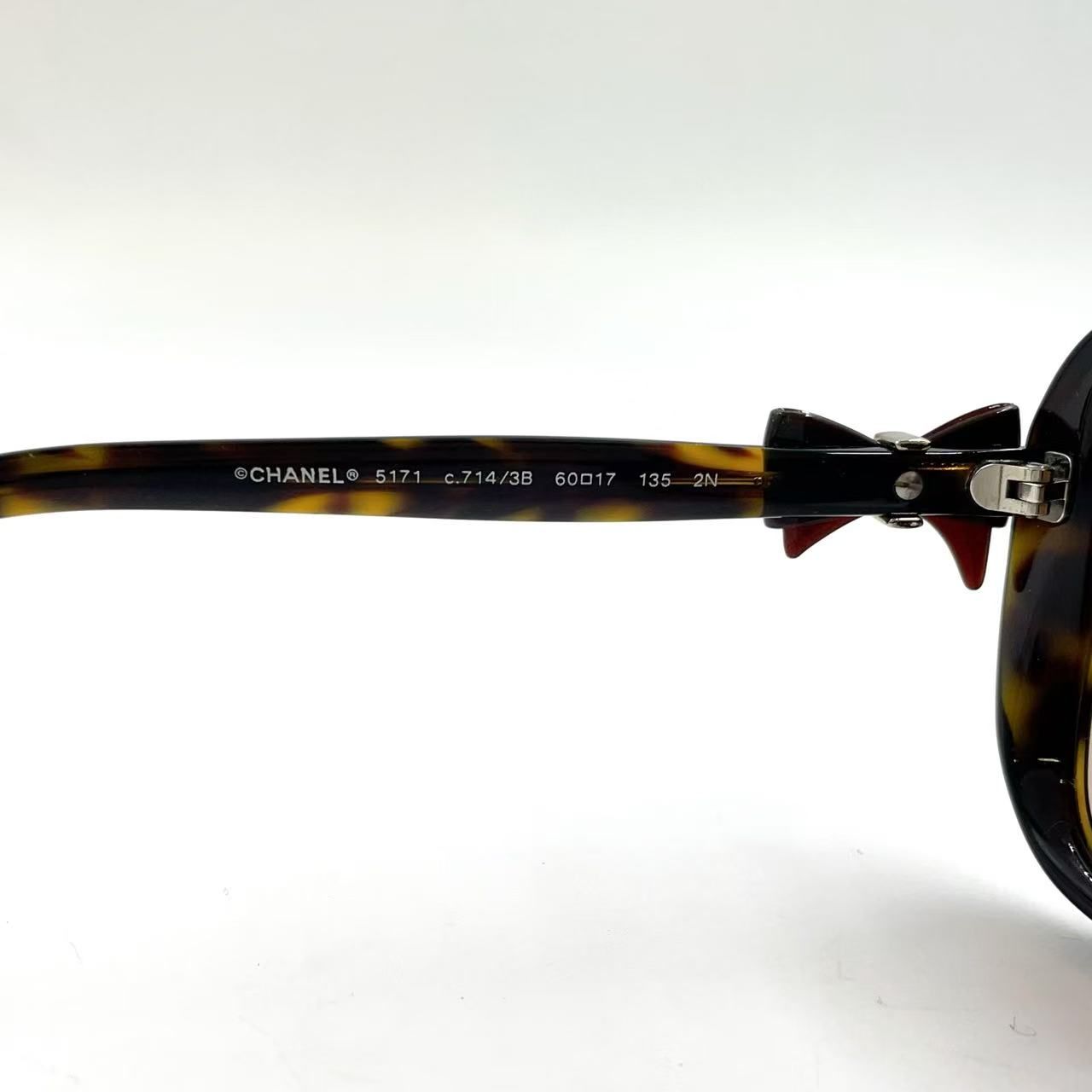 【中古/美品】CHANEL シャネル リボン サングラス べっ甲調 ブラウン系 極美品】シャネル サングラス ココマーク リボン べっ甲 CHANEL