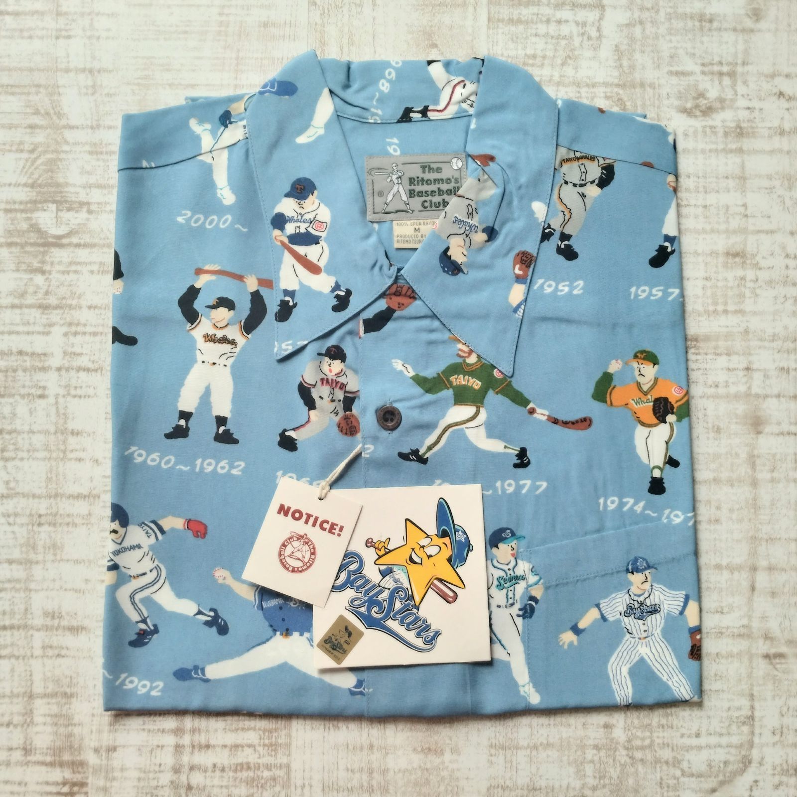 横浜ベイスターズ アロハシャツ 青 Mサイズ Ｌサイズ The Ritomos Baseball club - メルカリ